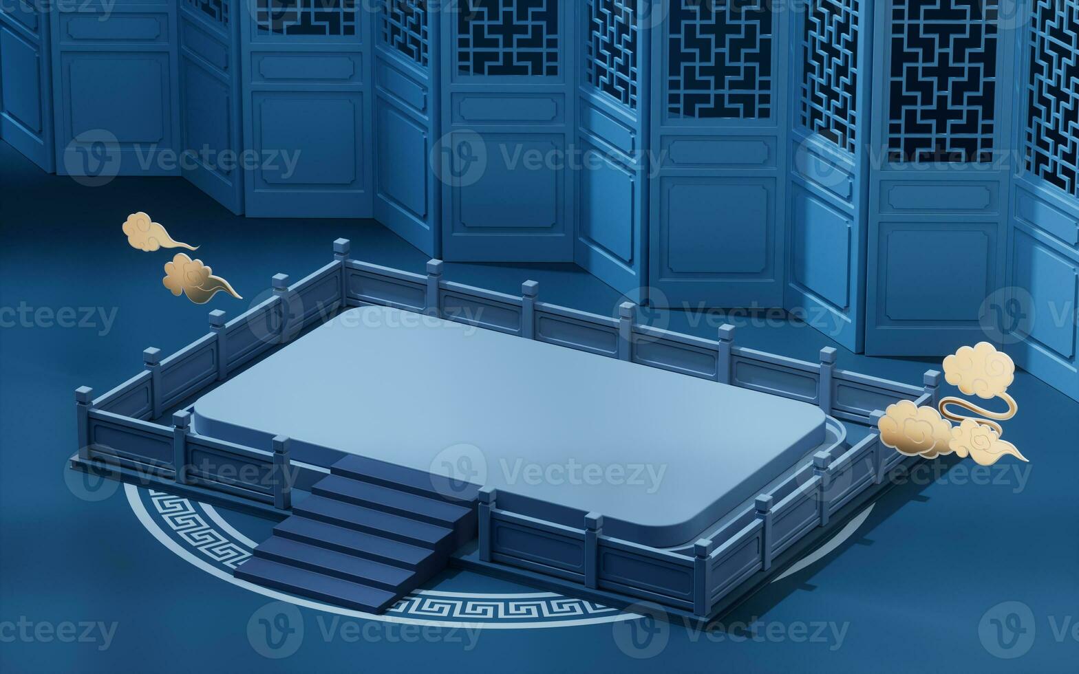 Empty stage with Chinese background, 3d rendering. photo