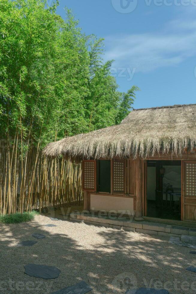 Ancient farmhouse, view of architecture in Suzhou Museum. photo