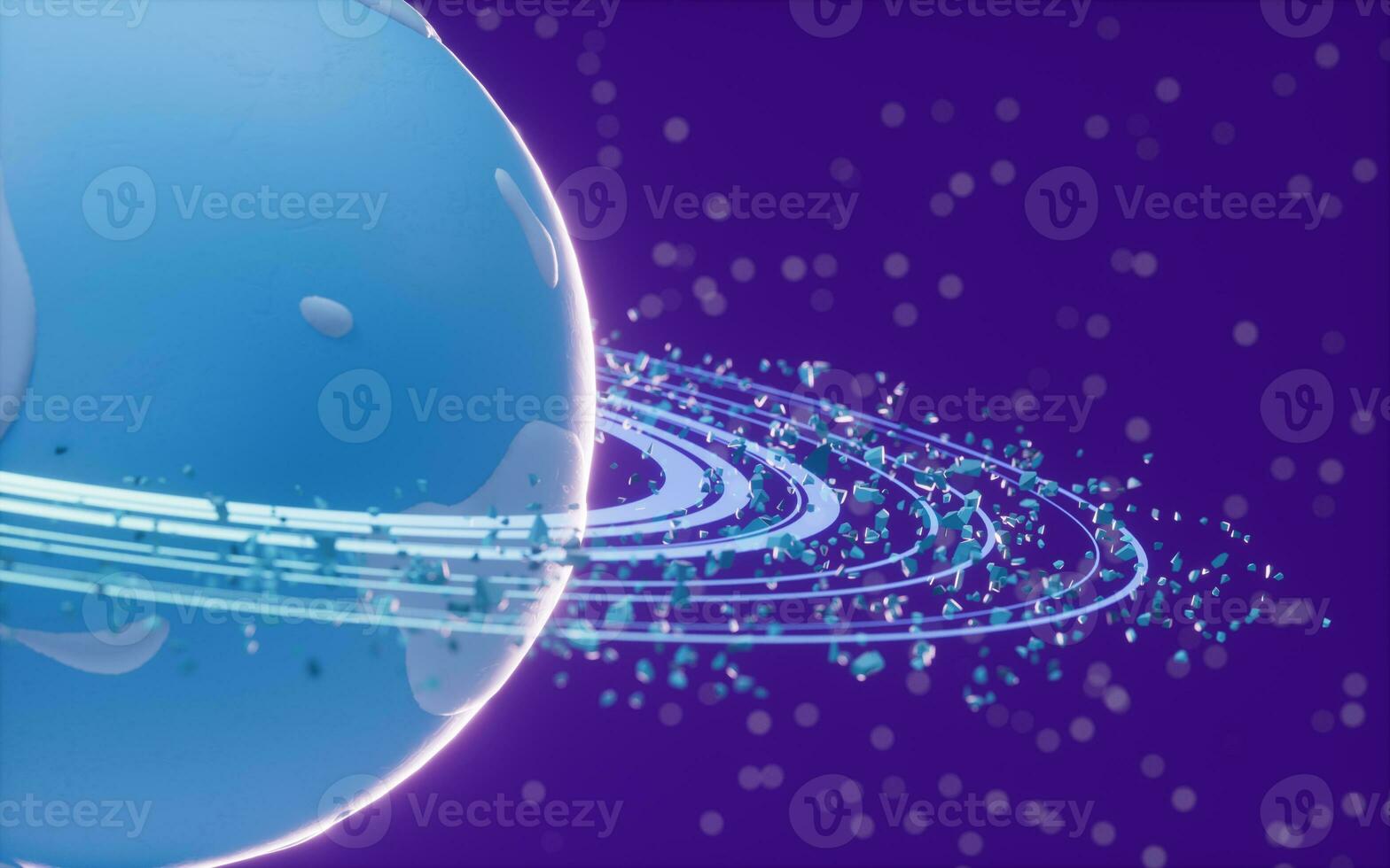 Planet in the outer space, 3d rendering. photo