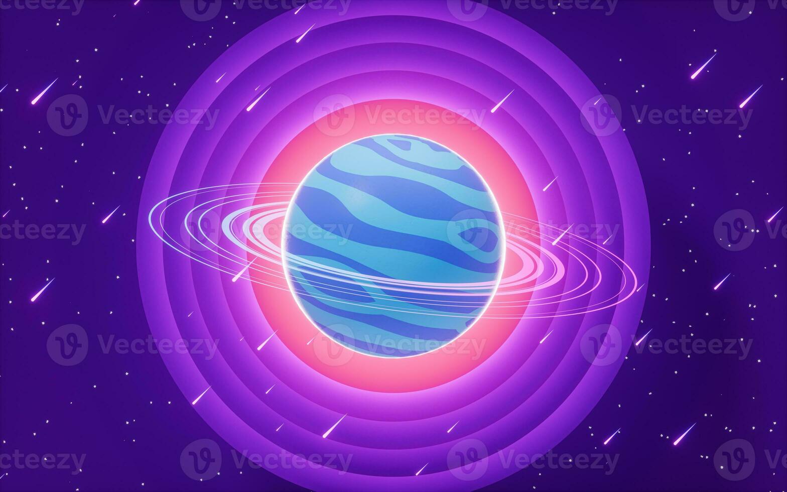 Planet in the outer space, 3d rendering. photo