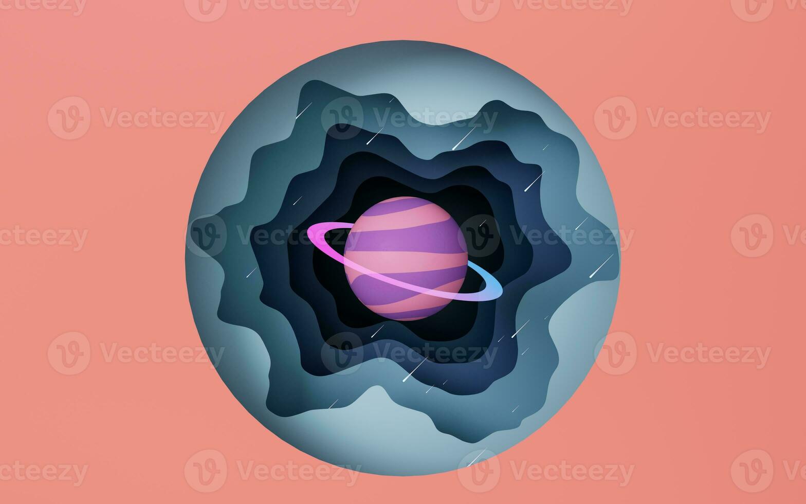 Planet in the outer space, 3d rendering. photo