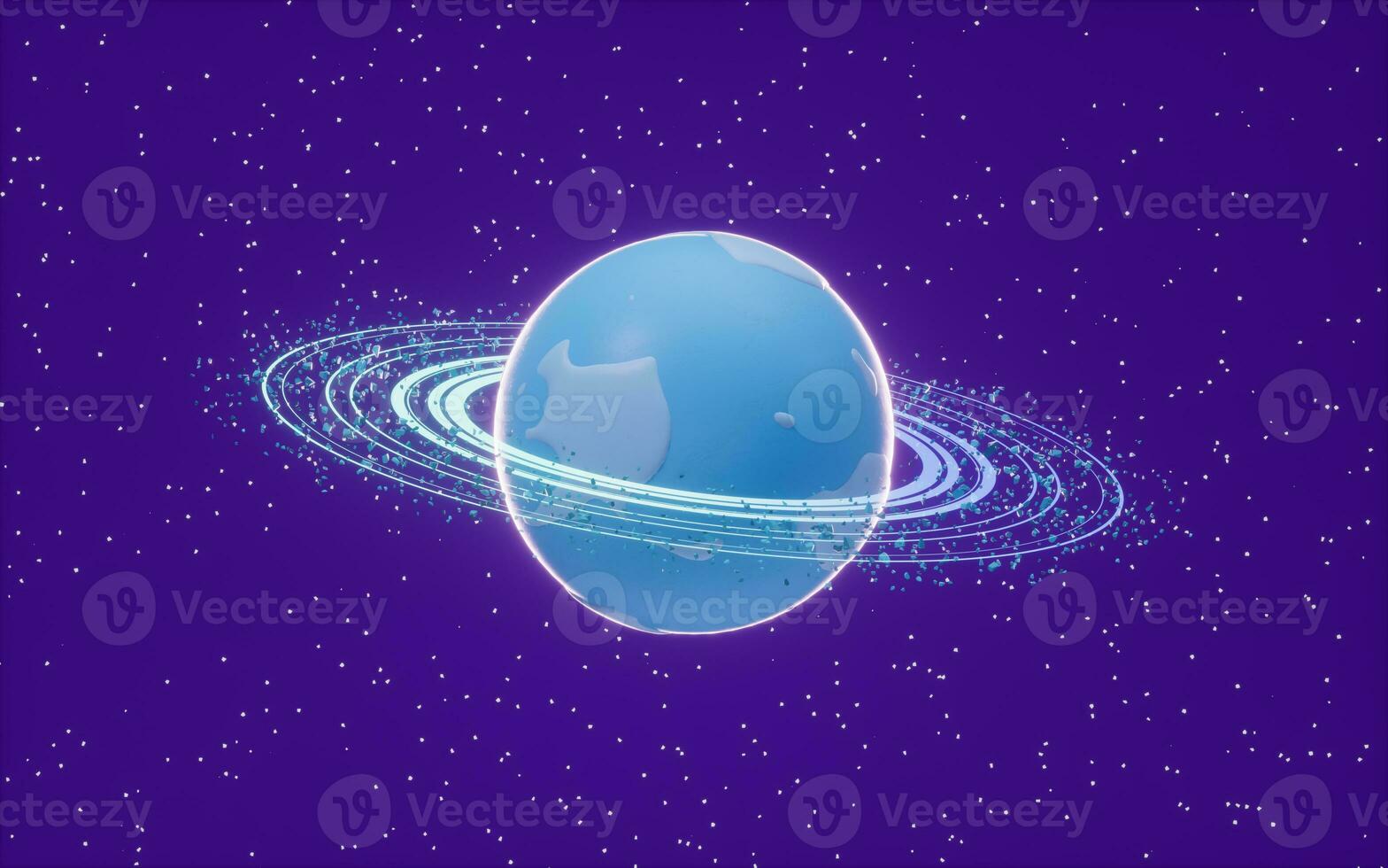 Planet in the outer space, 3d rendering. photo