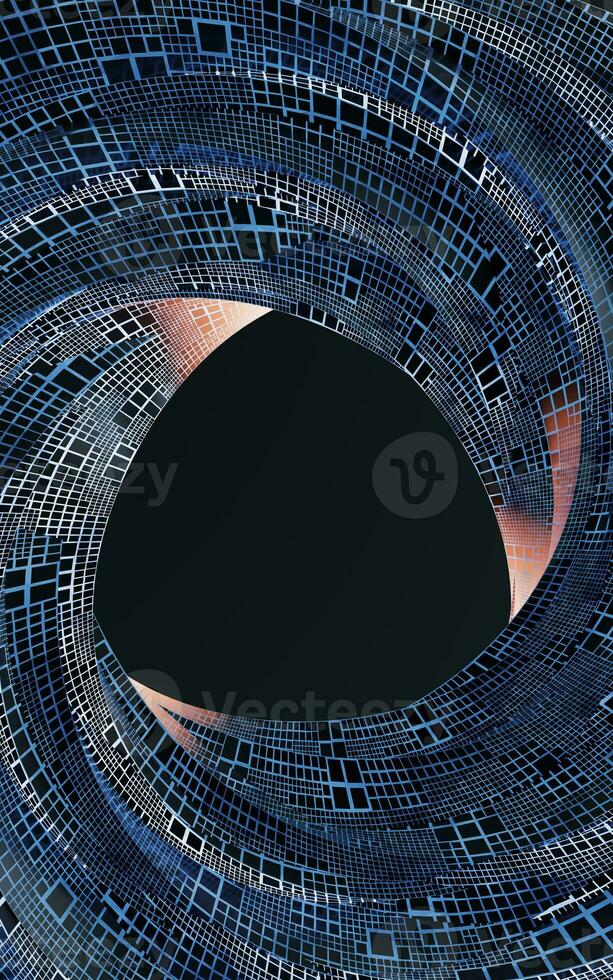 Spiral metal curve tunnel, 3d rendering. photo