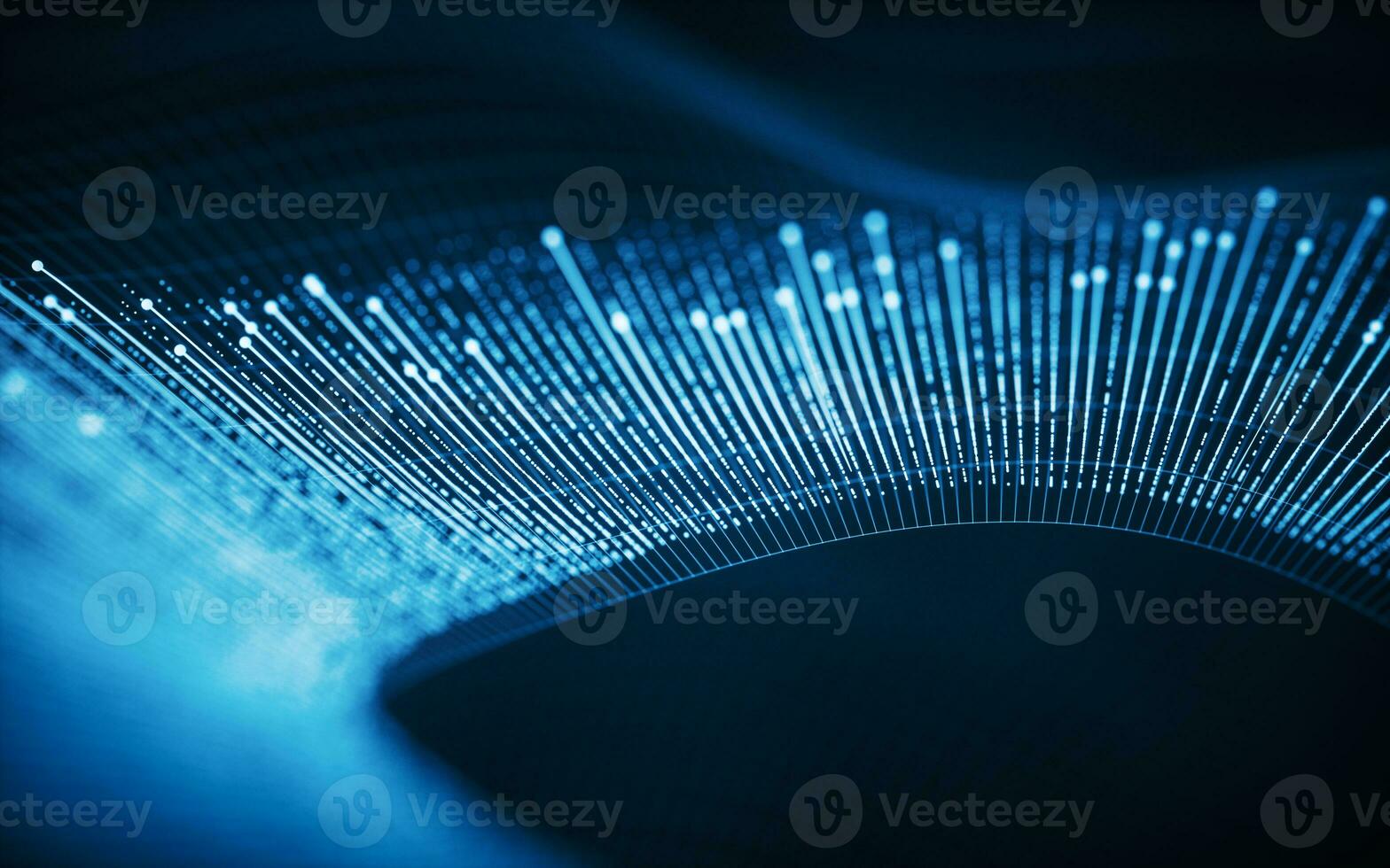 Cyberspace with glowing wave lines, 3d rendering. photo