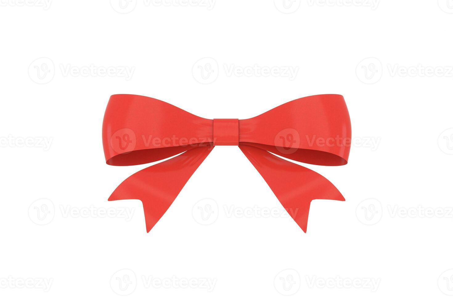 Red bow-knot with white background, 3d rendering. photo