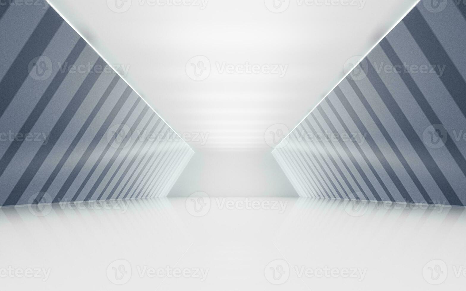 vacío blanco túnel, 3d representación. foto