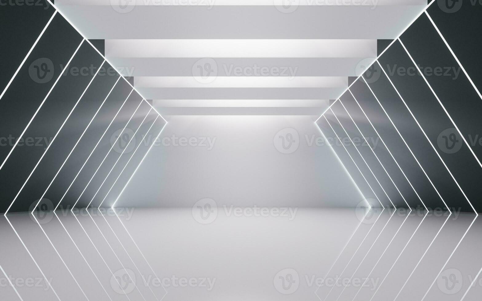 Empty white tunnel, 3d rendering. photo