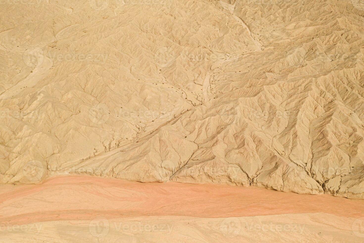 Dryness land with erosion terrain, geomorphology background. photo