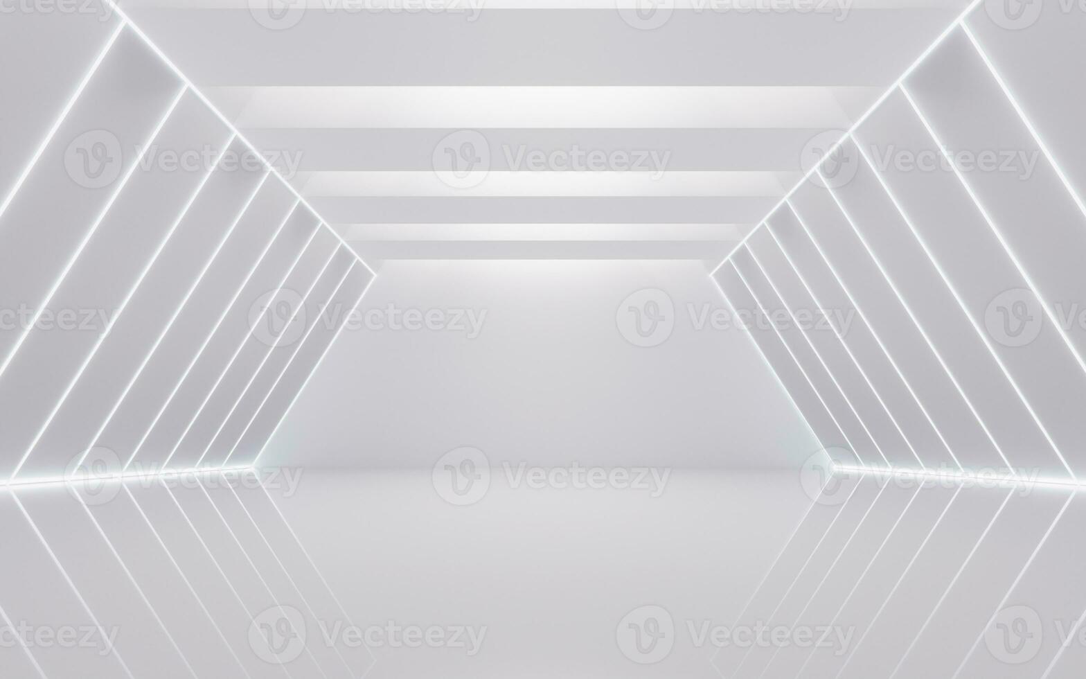 Empty white tunnel, 3d rendering. photo