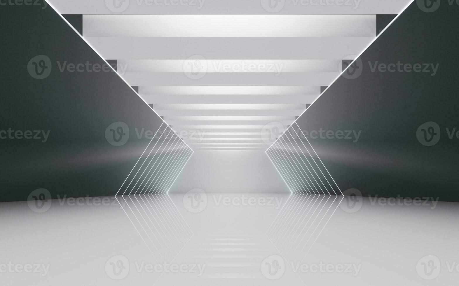 Empty white tunnel, 3d rendering. photo