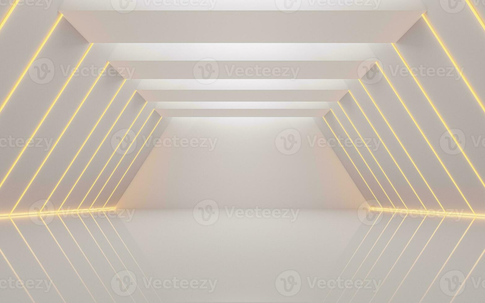 Empty white tunnel, 3d rendering. photo