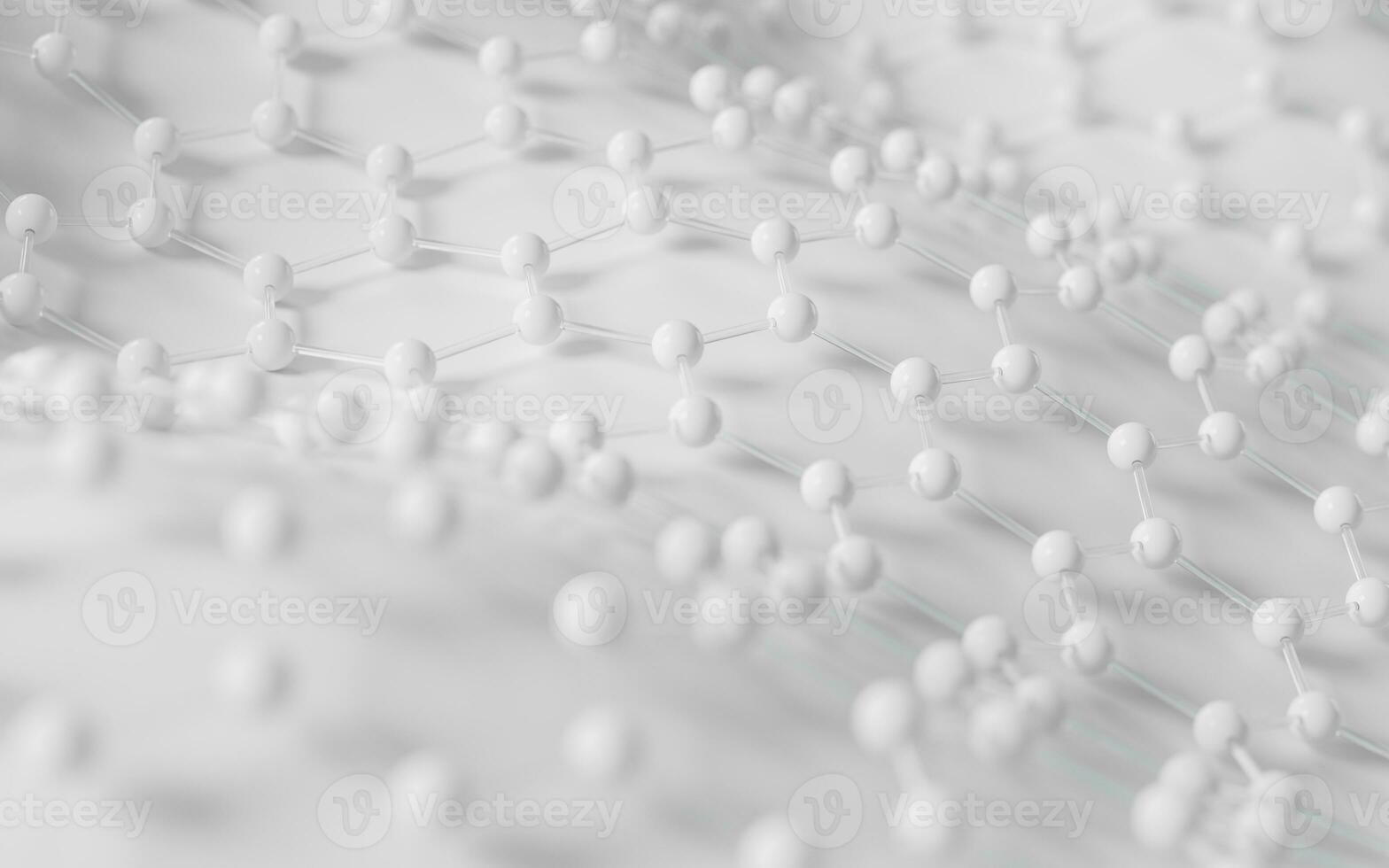 White biochemistry scientific node, 3d rendering. photo