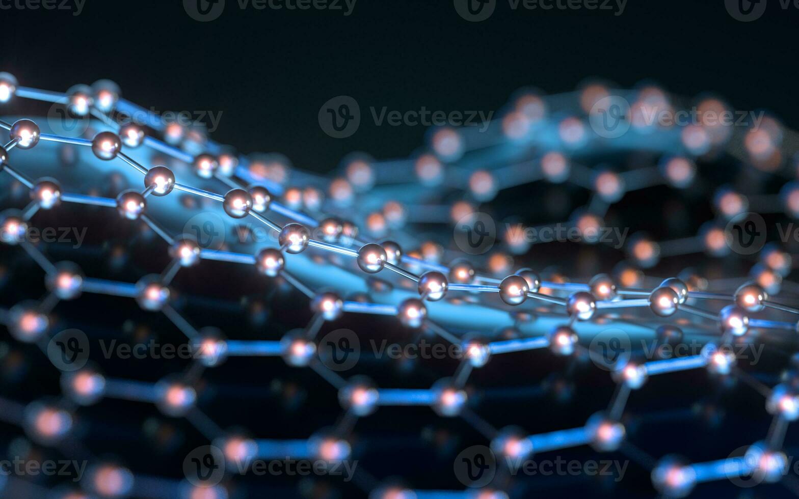 Biochemistry scientific node, molecular connection, 3d rendering. photo