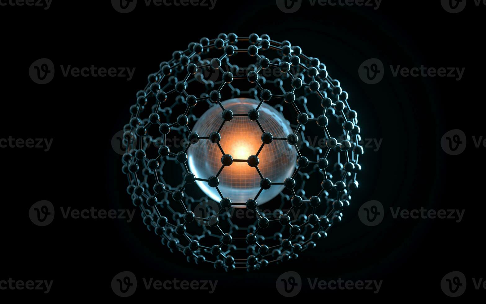 Biochemistry scientific node, molecular connection, 3d rendering. photo