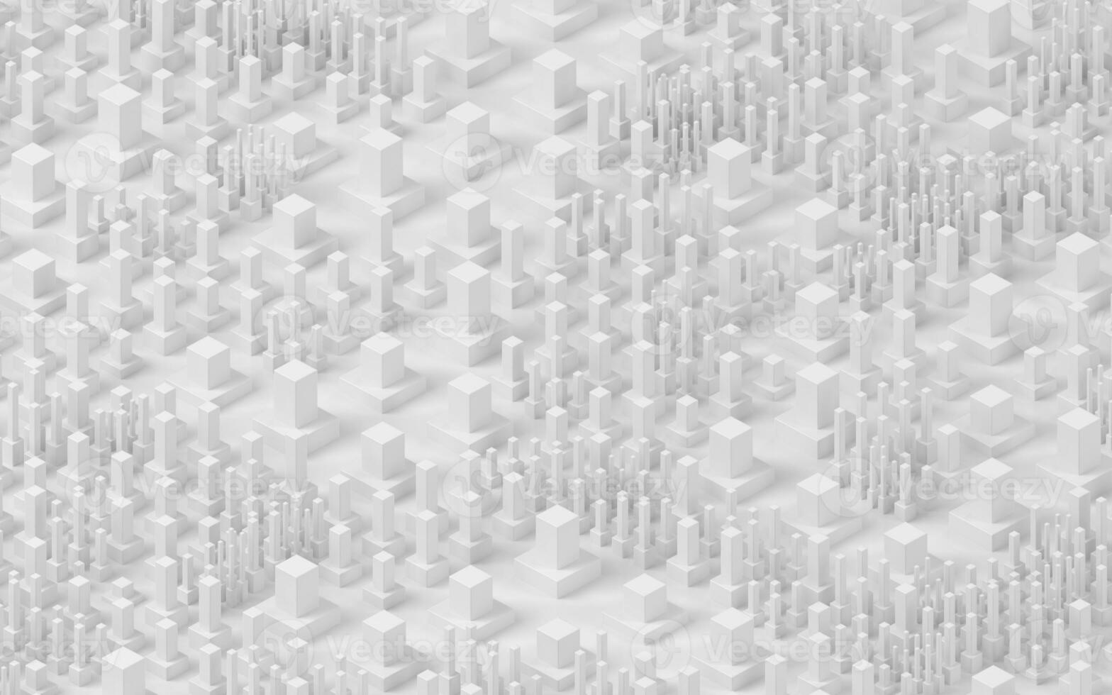 Technological cubes with white background, 3d rendering. photo