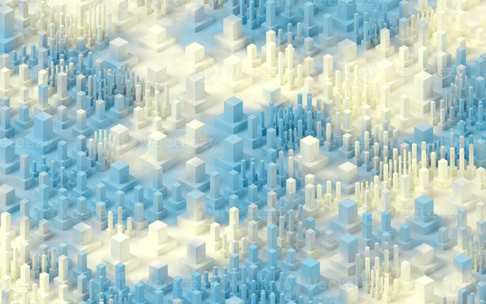 Large numbers of technological cubes, 3d rendering. photo