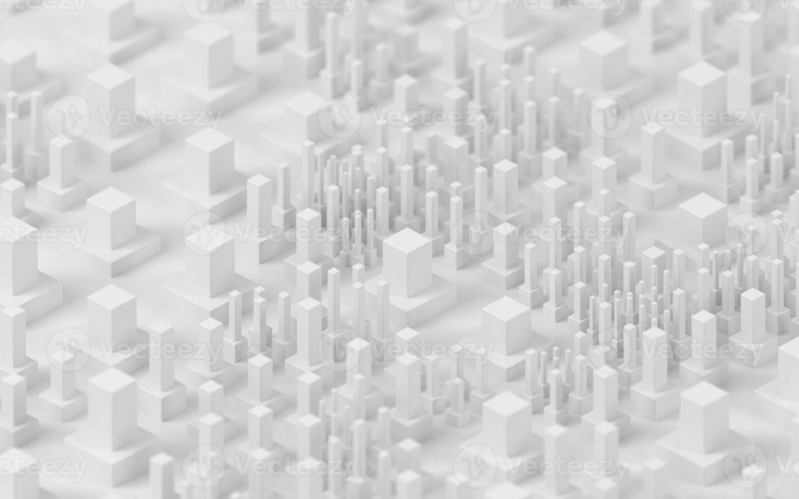 Technological cubes with white background, 3d rendering. photo