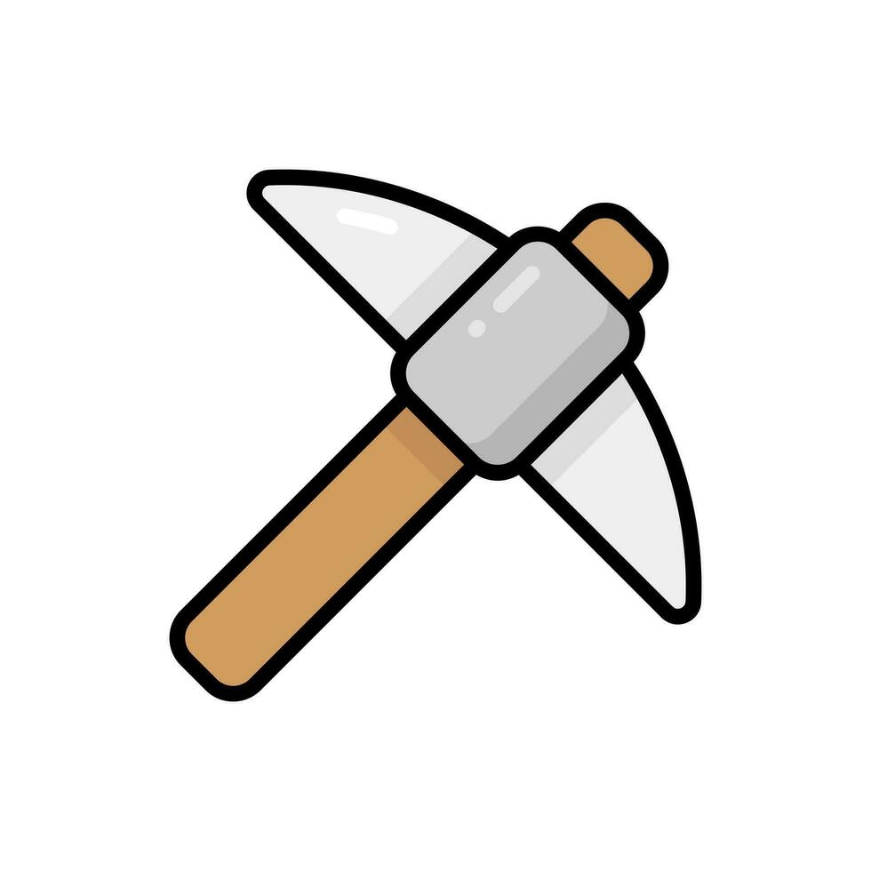 Simple Pick Axe lineal color icon. The icon can be used for websites, print templates, presentation templates, illustrations, etc vector