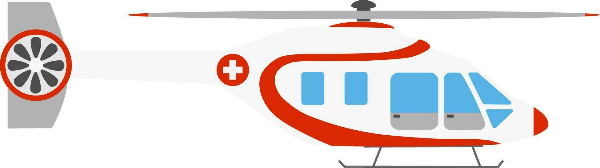 Vector illustration of helicopter ambulance isolated on white background