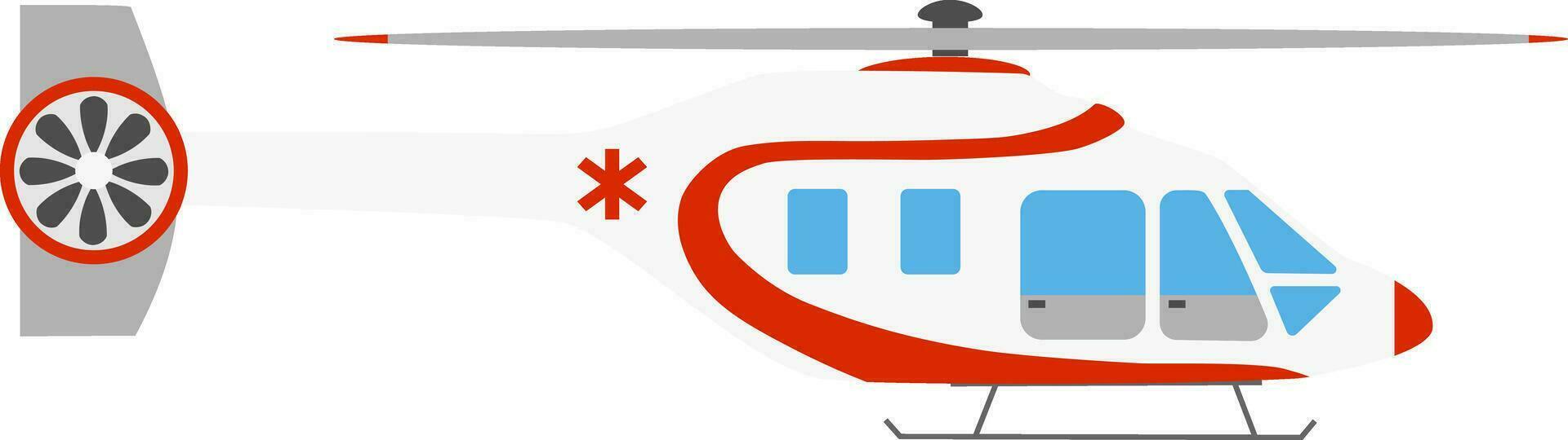 Vector illustration of helicopter ambulance isolated on white background