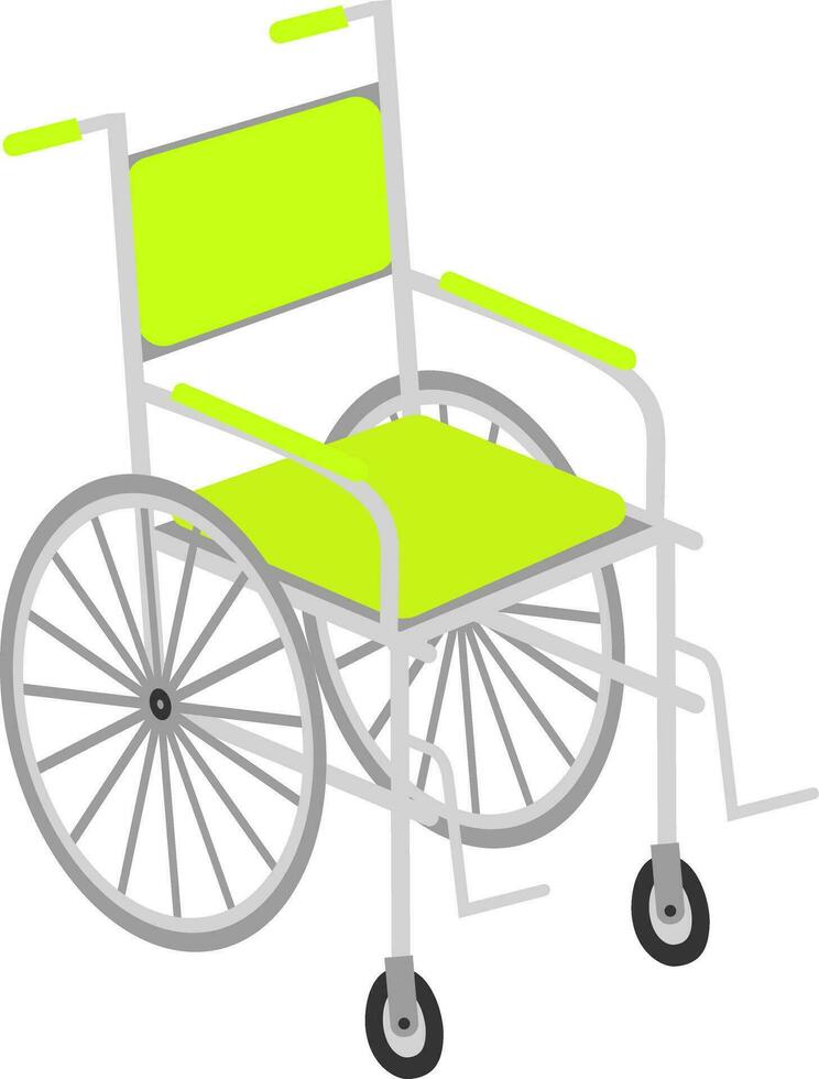 Vector illustration of wheelchair for disabled people isolated on white background