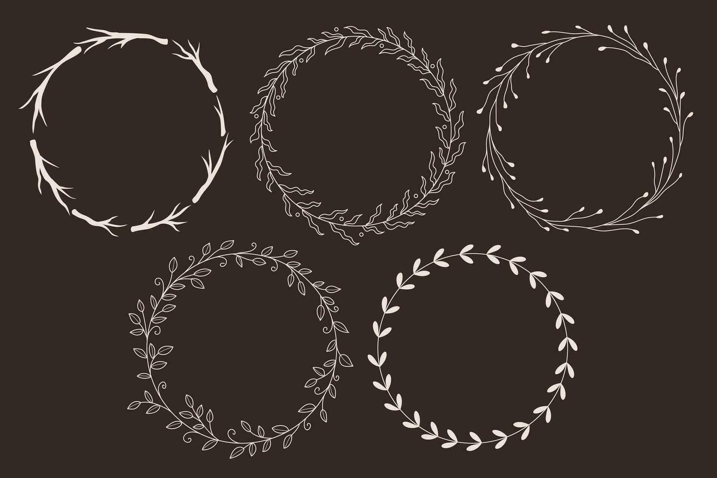 Hand drawn vector round frame