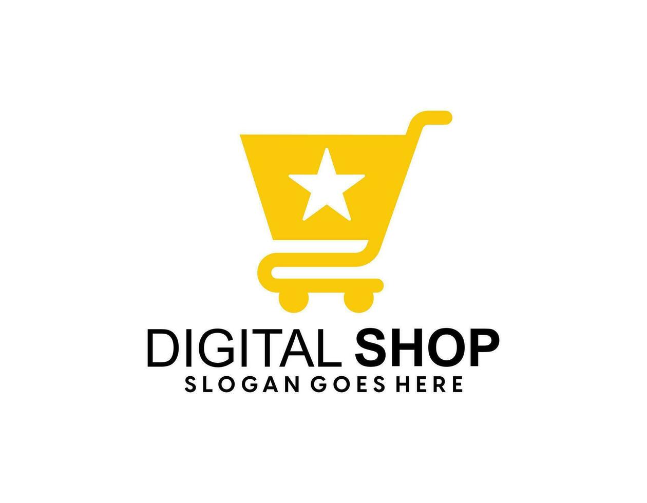 Online shop logo template design vector