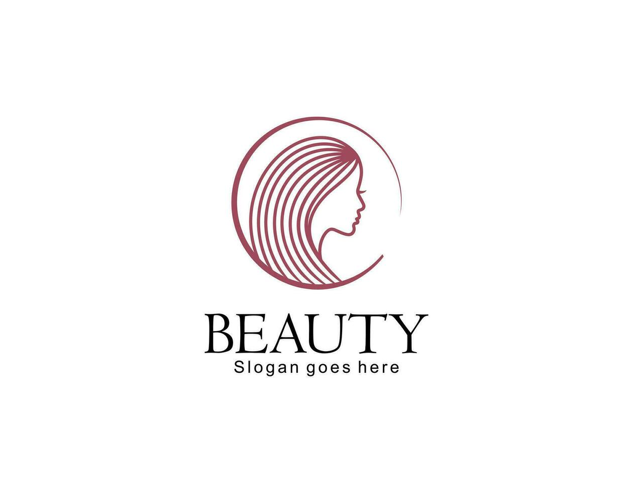 Luxury woman hair salon logo design vector