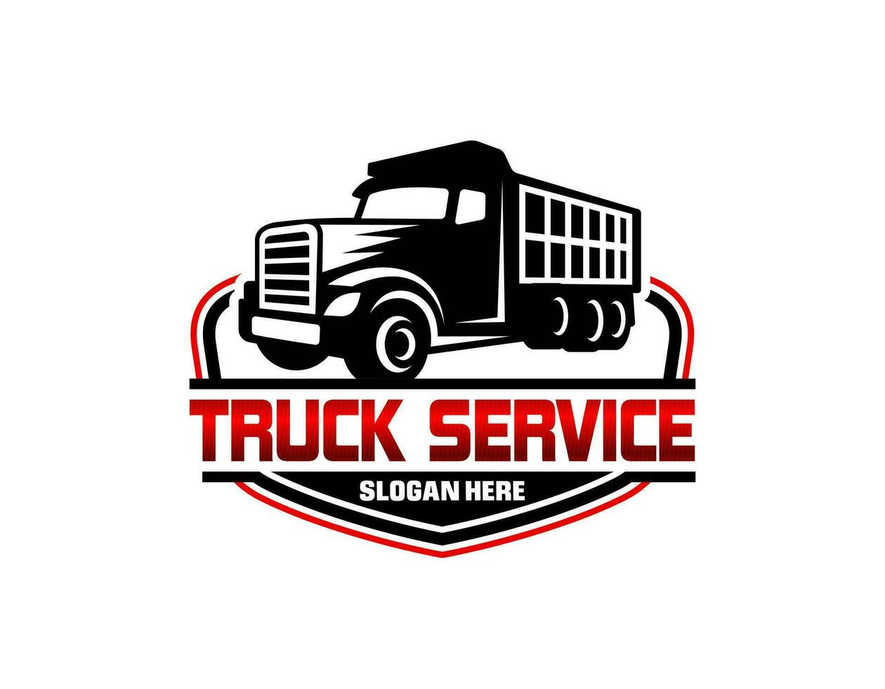 Dump truck company logo template. Ready made logo template set vector isolated