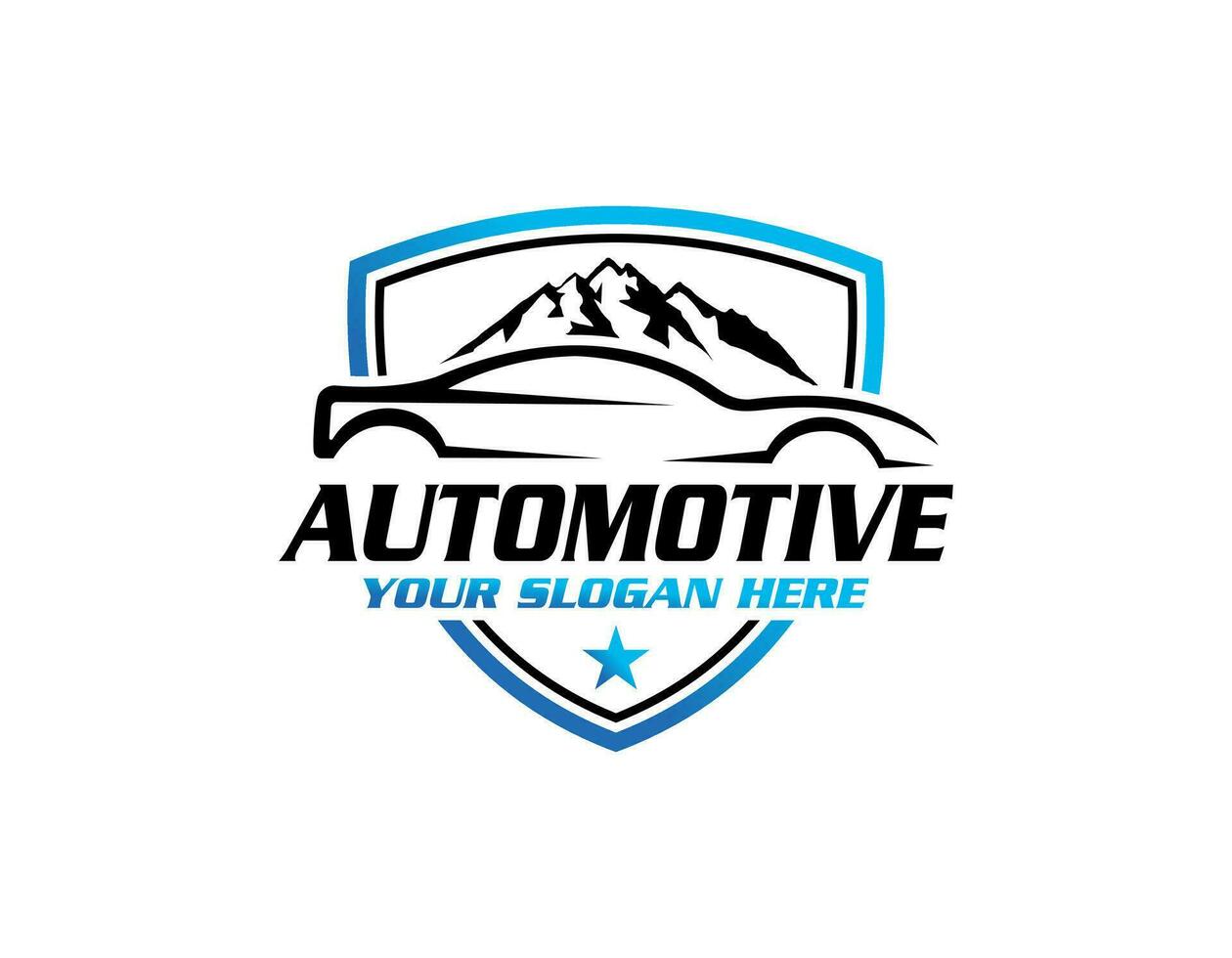 Auto style car logo design with concept sports vehicle icon silhouette on light grey background. Vector illustration.