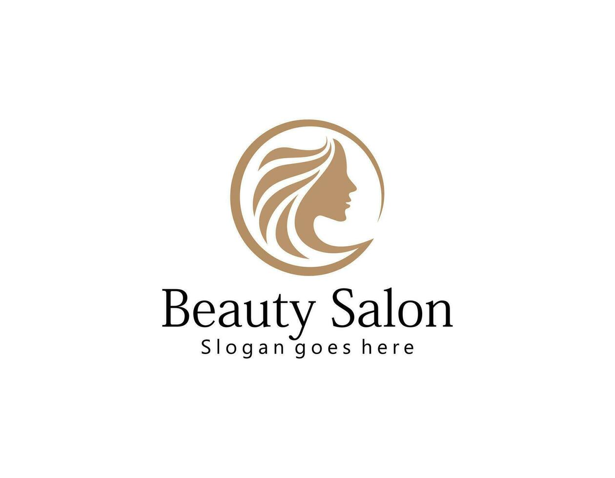 women long hair style icon, logo women face on white background vector