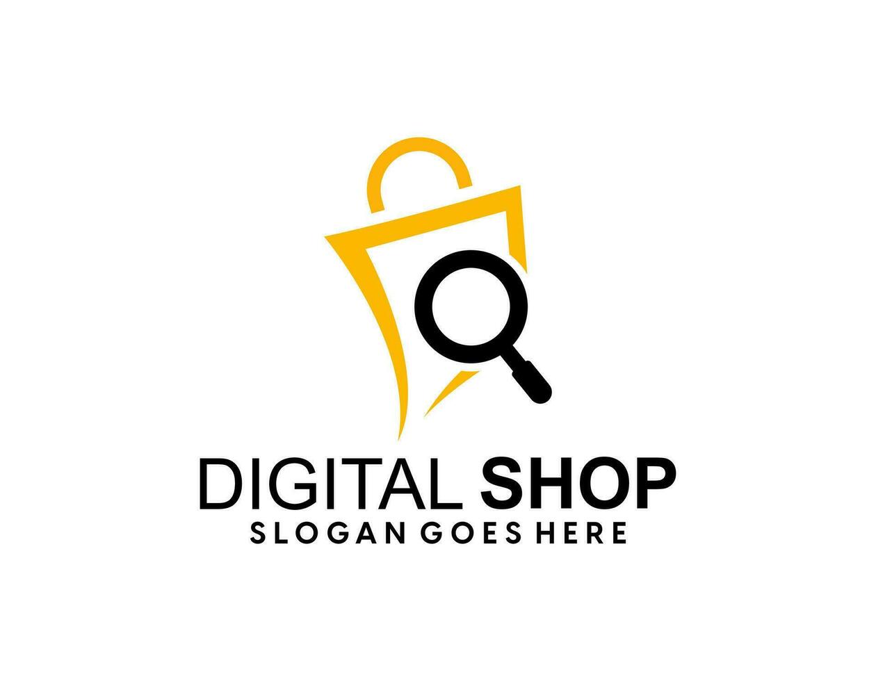Online shopping logo design template vector