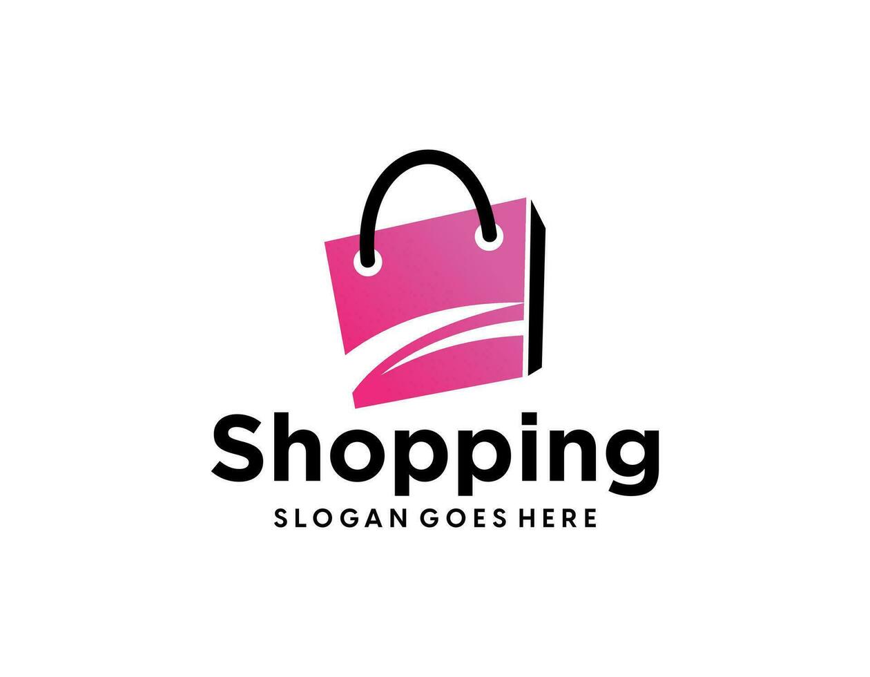 shop logo with bag icon for e commerce and store logo vector