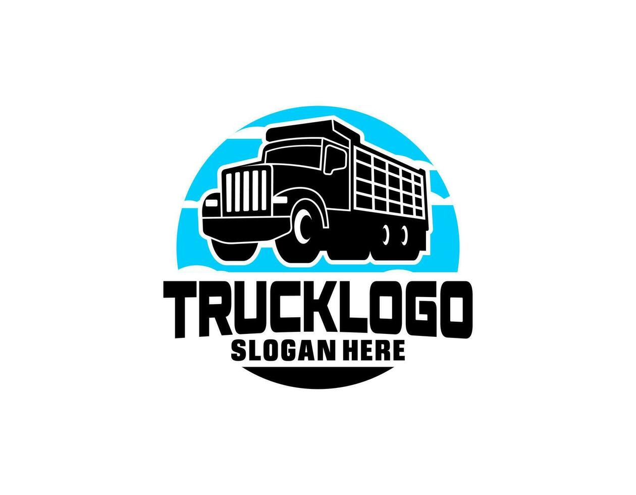 Dump trucking company logo design. Tipper truck logo vector isolated. Ready made logo template set vector isolated