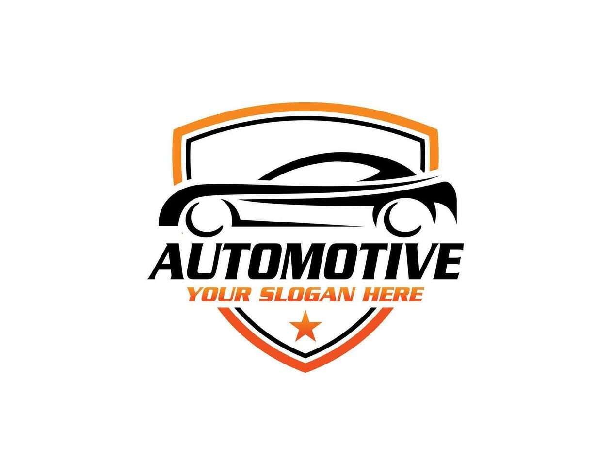 Sports car logo icon. Motor vehicle silhouette emblems. Auto garage dealership brand identity design elements. Vector illustrations.