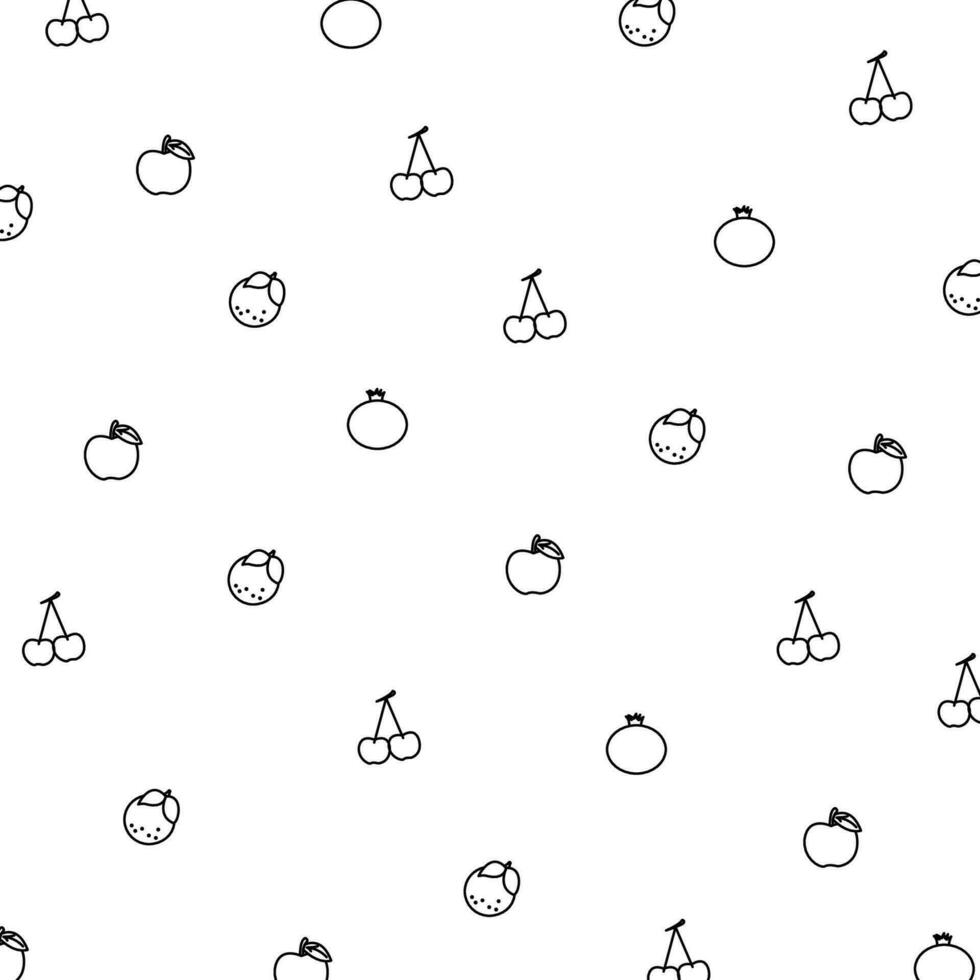 fruit background seamless pattern with black white style for packaging vector