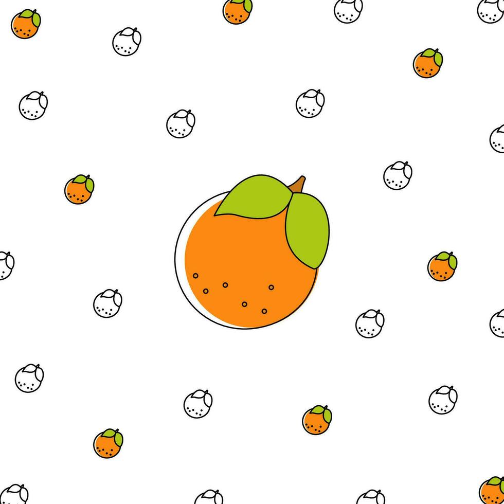 orange fruit background seamless pattern vector