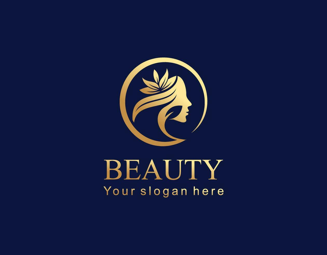 vector logo diseño modelo en de moda lineal estilo - mujer cara - resumen emblema para productos cosméticos y belleza productos