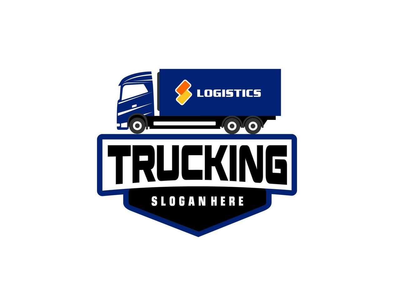 Truck logo template for you design in black color. Transport trucking logistics cargo vector. Delivery theme. vector