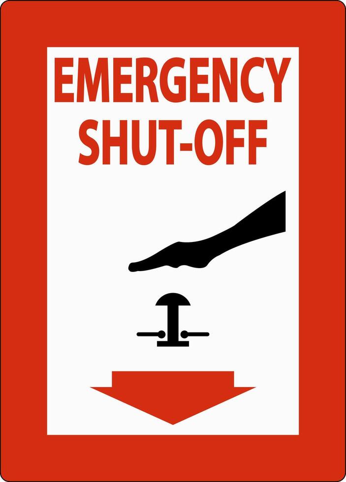 Fire and Emergency Sign Emergency Shut-off Switch vector