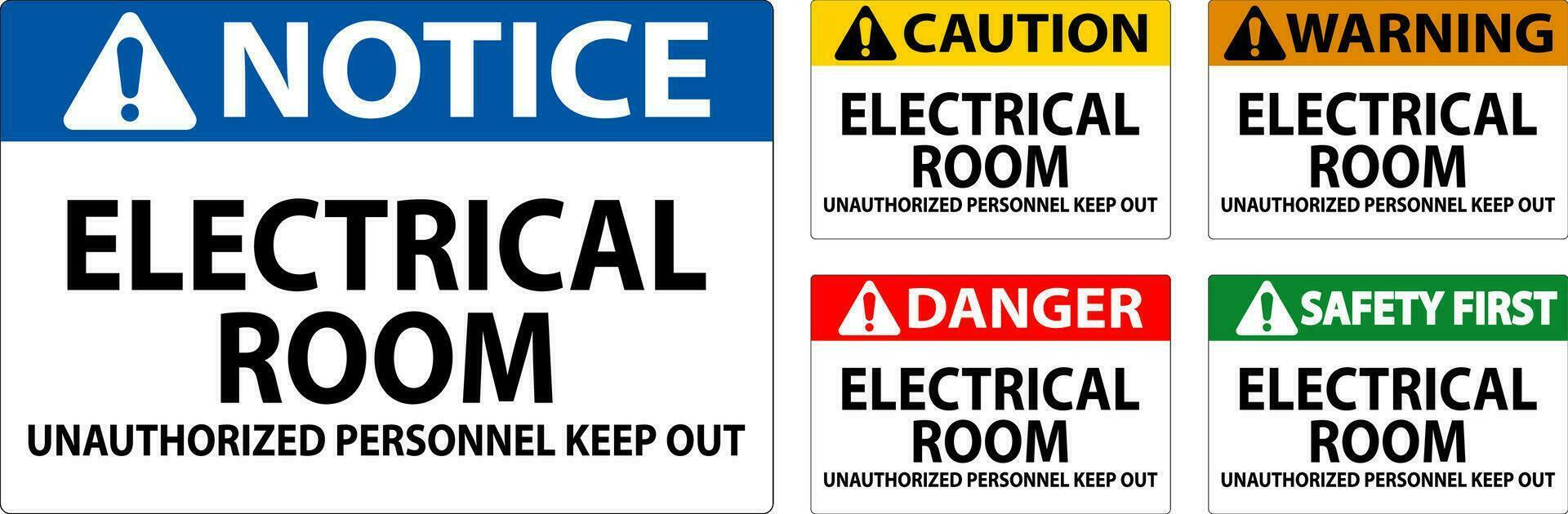 Danger Sign Electrical Room - Unauthorized Personnel Keep Out vector
