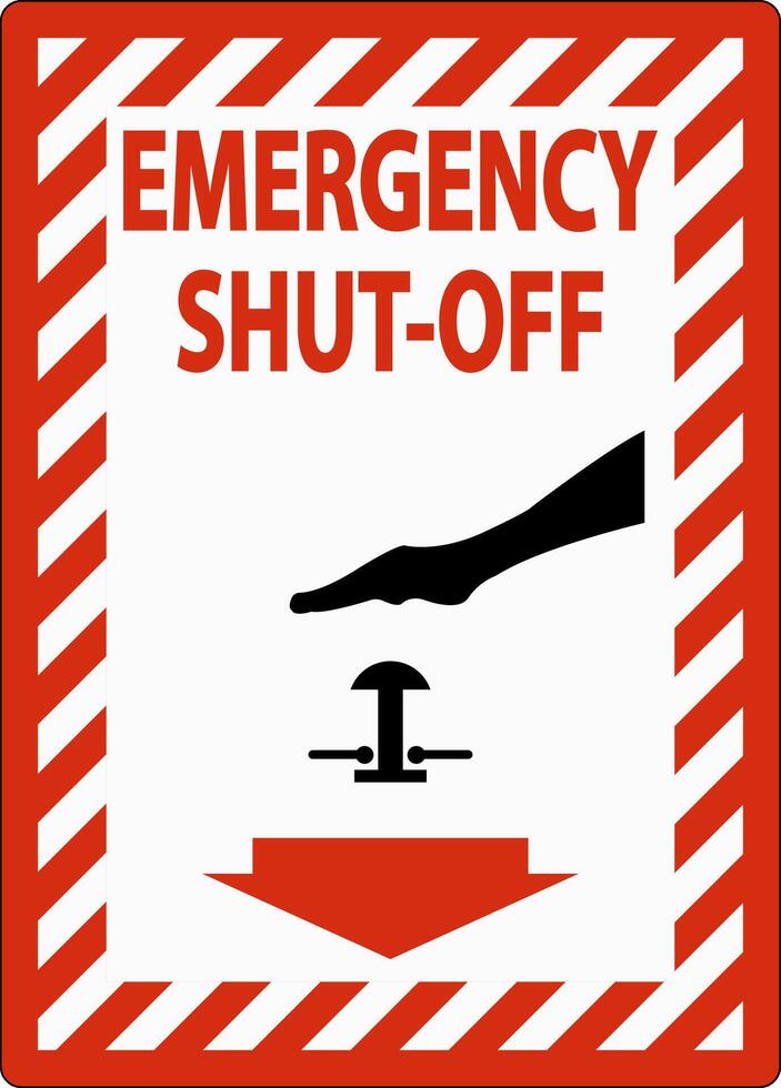 Fire and Emergency Sign Emergency Shut-off Switch vector