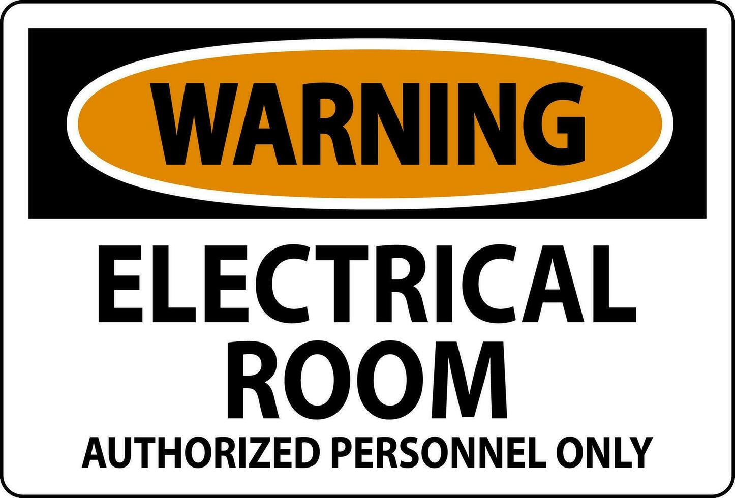 Warning Sign Electrical Room - Authorized Personnel Only vector