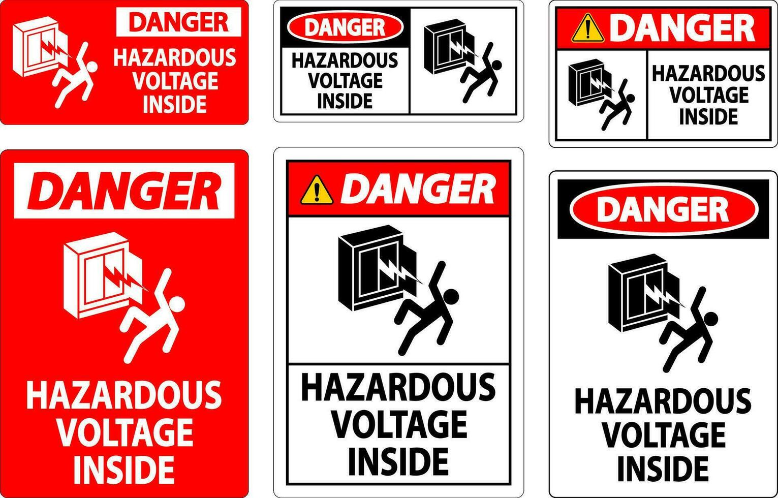 Danger Sign Hazardous Voltage Inside vector