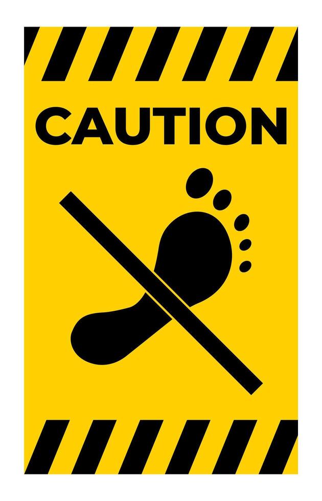 Danger Sign Do Not Stand Here On White Background vector