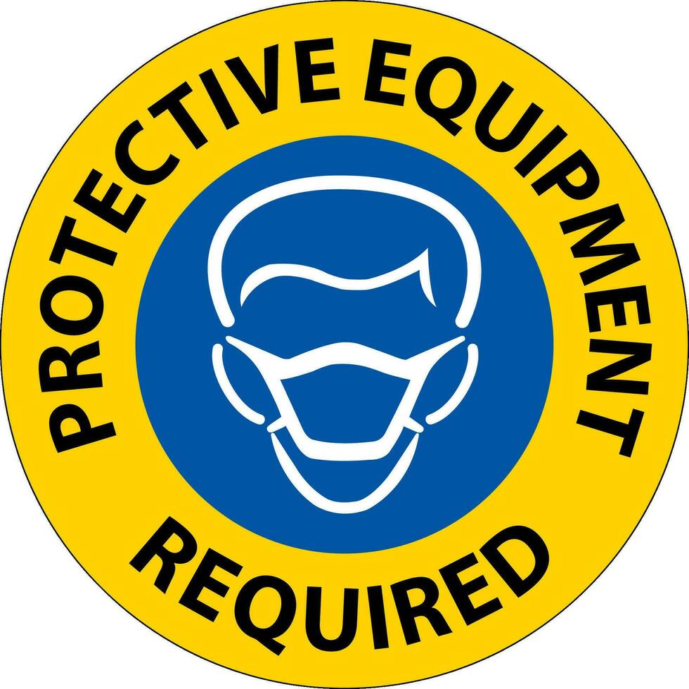 Floor Sign, Protective Equipment Required vector