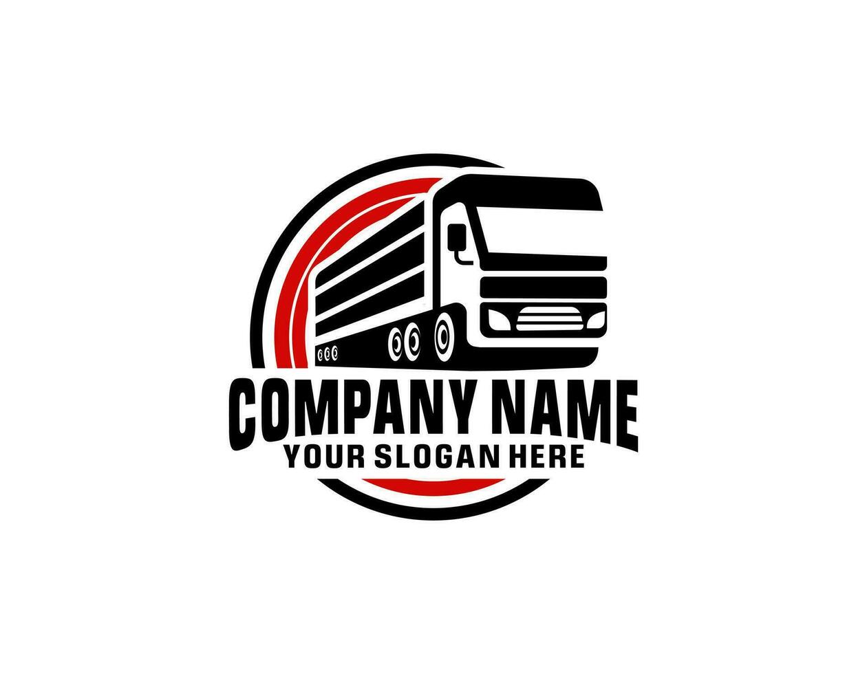 camión remolque transporte logística, entrega, expresar, carga compañía, rápido envío, diseño modelo logo ilustración silueta, emblema aislado en oscuro fondo, negro vector