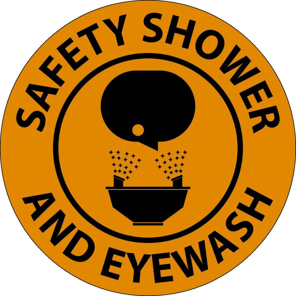 Floor Sign Safety Shower And Eyewash vector