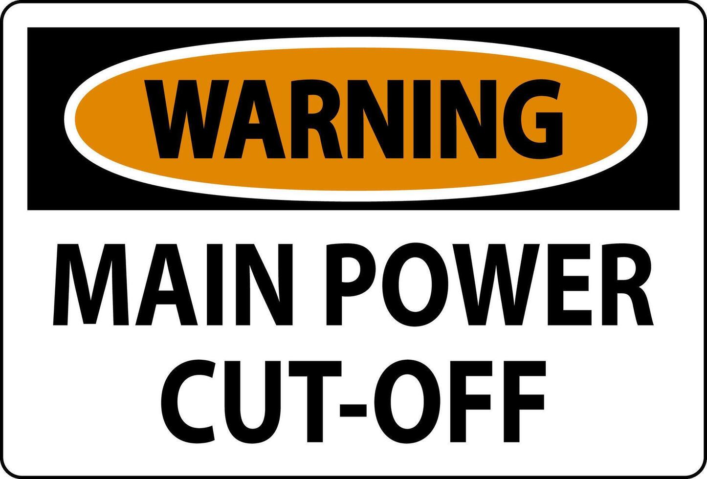 Warning Sign Main Power Cut-Off vector