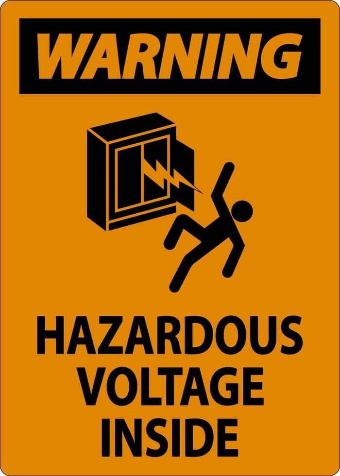 Warning Sign Hazardous Voltage Inside vector